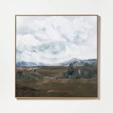 Photo 1 of 33" x 33" Cloudy Sky Framed Wall Canvas Blue - Threshold™ designed with Studio McGee

