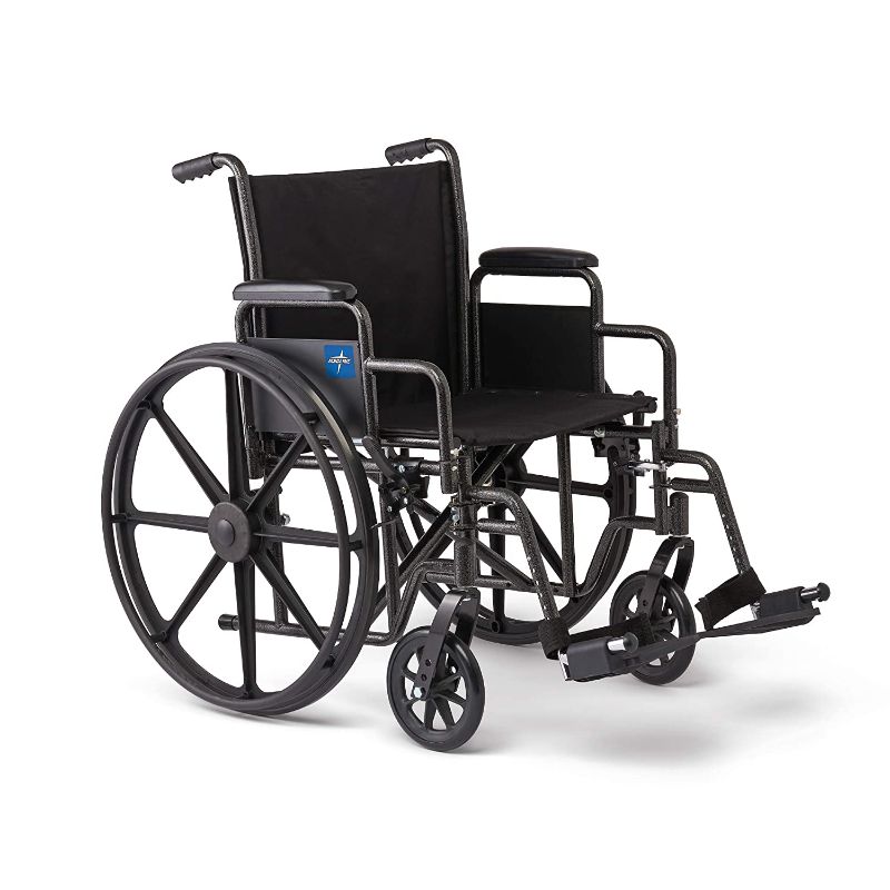 Photo 1 of ***MISSING LEG RESTS*** Medline Wheelchair, Desk-Length Arms and Swing-Away Leg Rests, 18" x 16" Seat (W x D)
