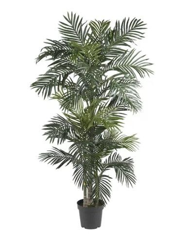 Photo 1 of 6.5’ Golden Cane Artificial Silk Potted Palm Tree
