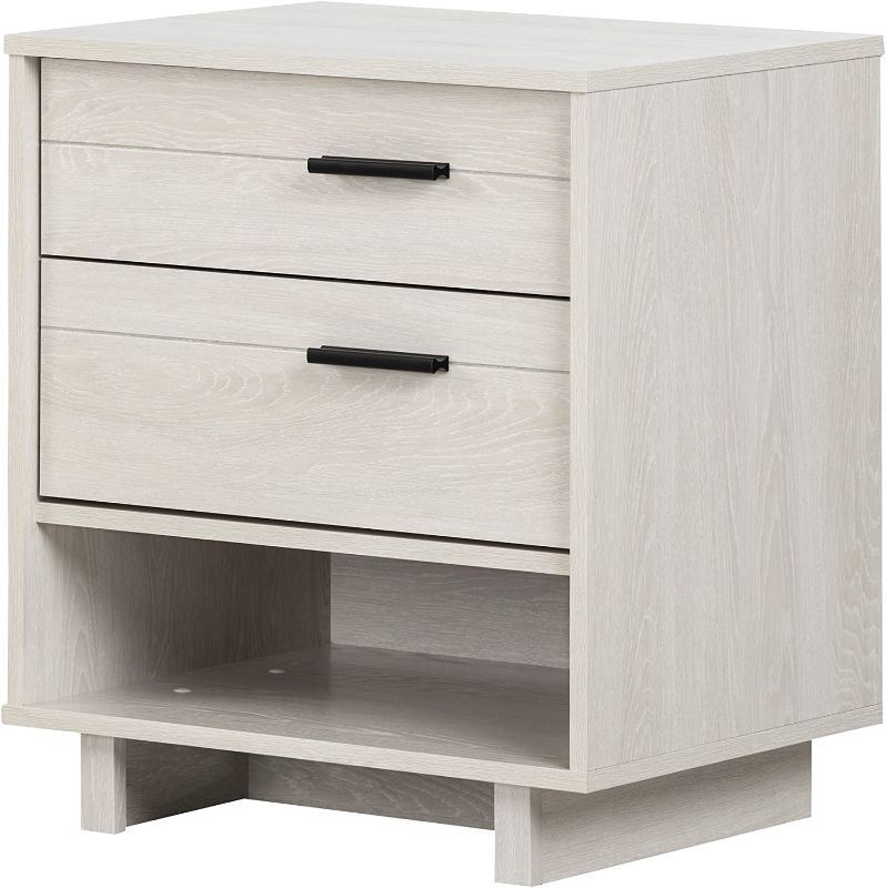 Photo 1 of **SIMILAR TO STOCK PHOTO**
South Shore Fynn Nightstand with Cord Catcher Gray Oak, Contemporary
