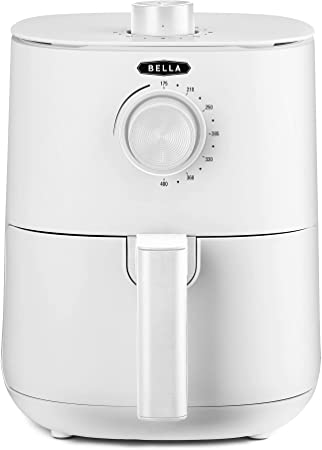 Photo 1 of BELLA 2.9QT Manual Air Fryer, No Pre-Heat Needed, No-Oil Frying, Fast Healthy Evenly Cooked Meal Every Time, Removeable Dishwasher Safe Non Stick Pan and Crisping Tray for Easy Clean Up, Matte White