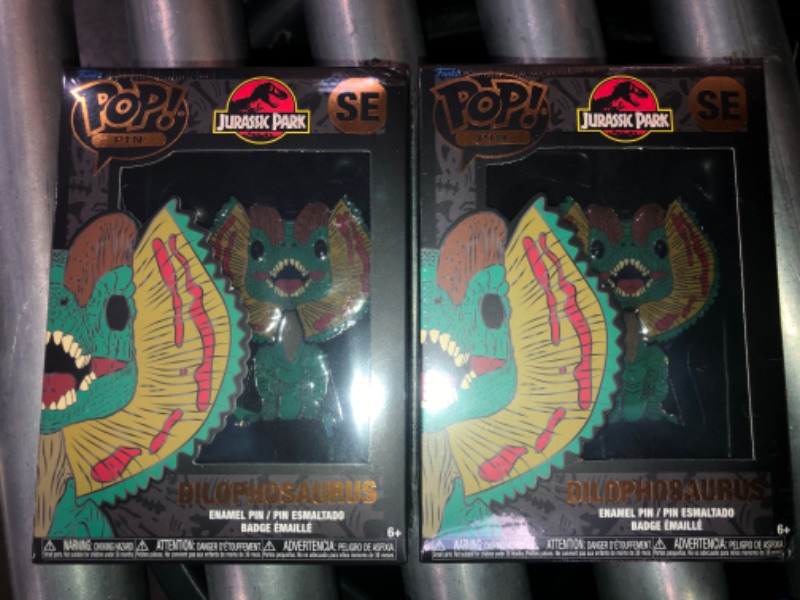 Photo 2 of 2 pk Funko POP! Pins: Jurassic Park Dilophosaurus

