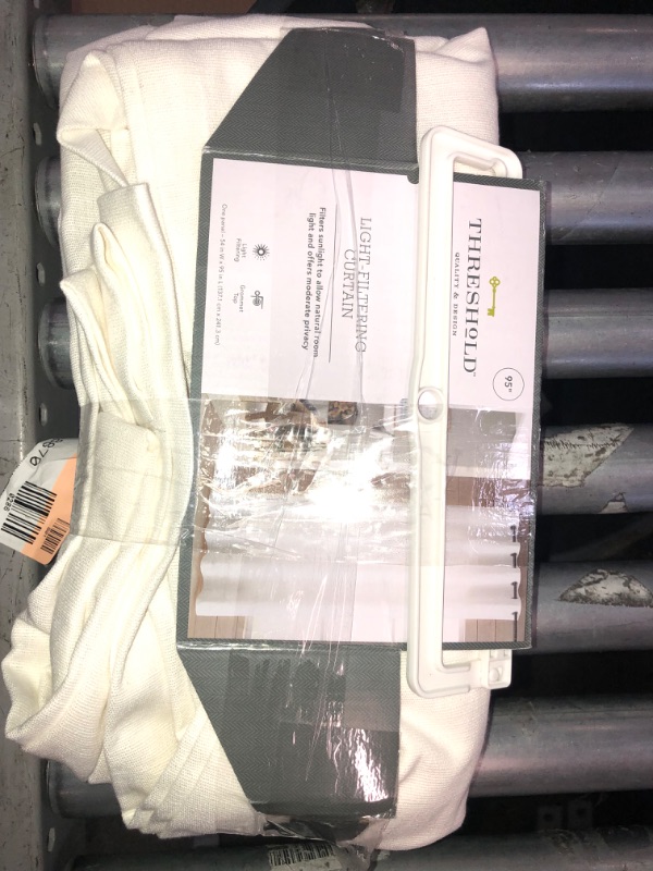 Photo 1 of 1pc Light Filtering Solid Window Curtain Panel - Threshold--
Size 54"W x 95"L





