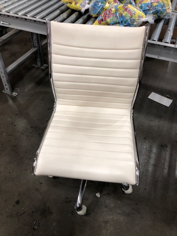 Photo 1 of WHITE LEATHER OFFICE CHAIR