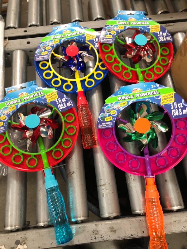 Photo 1 of 4 PACK*
Assorted MAXX Bubbles Pinwheel Wand by Sunny Days Entertainment