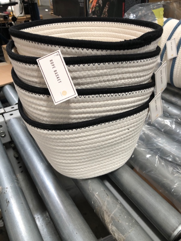 Photo 1 of 4 PACK*
WHITE ROPE BASKET 