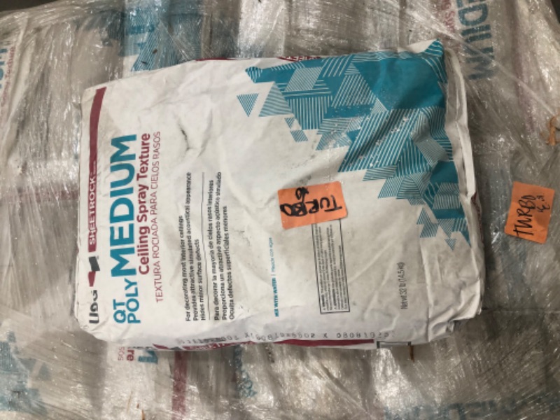 Photo 3 of (TORN BAGS) US Gypsum 542860028 Spray Ceiling Texture Quart 32 Lb. Bag, 17 bags
