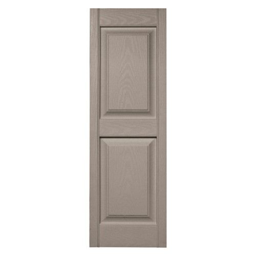 Photo 1 of (DENTED EDGE) Builders Edge 14.75 in. X 59 in. Raised Panel Vinyl Exterior Shutters Pair in Clay
