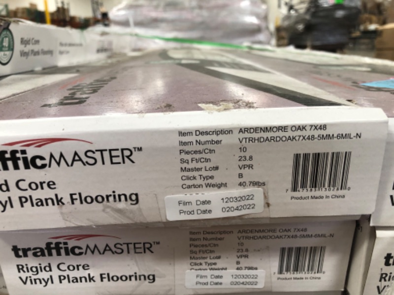 Photo 4 of (DAMAGED ENDS) MSI 7.12 in. W x 48.03 in. L Ardenmore Oak Rigid Core Click Lock Luxury Vinyl Tile Flooring (23.77 sq. ft./case), 29 cases 
