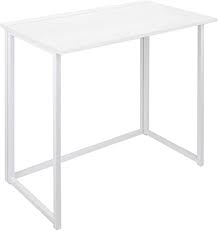 Photo 1 of (BROKEN OFF HINGES; DAMAGED TABLE) Folding Computer Desk for Small Spaces, 17.83"D x 31.5"W x 28.4"H
 (White)
