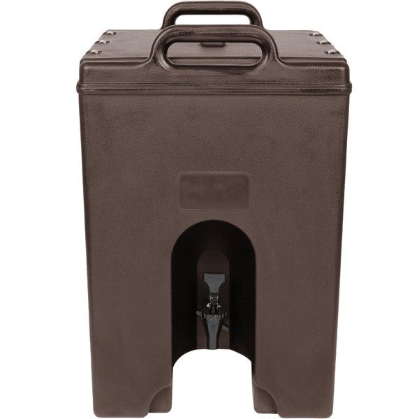 Photo 1 of (COSMETIC DAMAGES) Cambro 1000LCD131 Camtainers® 11.75 Gallon Dark Brown Insulated Beverage Dispenser
