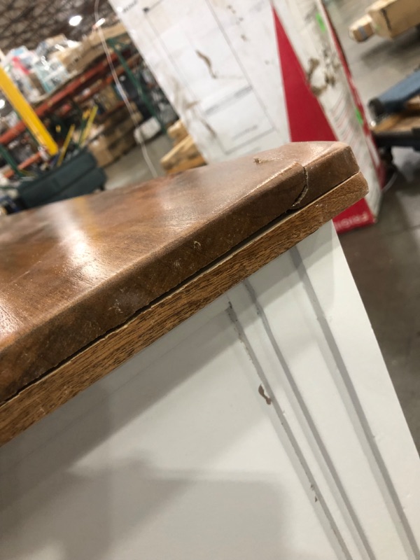 Photo 10 of (CRACKED TOP; BROKEN FRAME/DOOR/SHELVES; COSMETIC DAMAGES; MISSING WHEEL) FirsTime & Co. White and Brown Emma Kitchen Cart, Portable Kitchen Island Cart with Storage, Wood, Farmhouse, 42 x 19 x 35 inches
