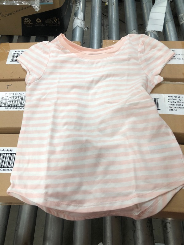 Photo 2 of 12 of- Toddler Girls' Striped Short Sleeve T-Shirt - Cat & Jack™- SIZE: 3T
