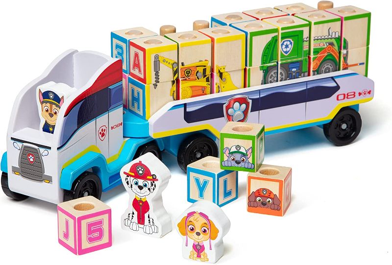 Photo 1 of Melissa & Doug PAW Patrol Wooden ABC Block Truck (33 Pieces)
