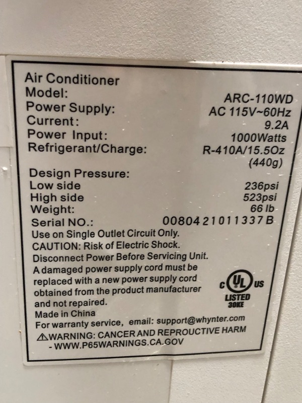 Photo 6 of (DOES NOT FUNCTION, DAMAGED)Eco-Friendly 11,000 BTU Dual Hose Portable Air Conditioner with Dehumidifier
**DOES NOT POWER, ON,NO AIR, BROKEN PIECE IN THE BACK**