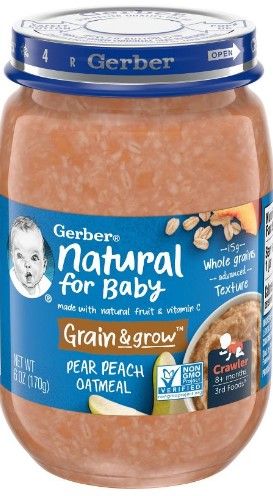 Photo 1 of Best by: 11/30/2022** Gerber 3rd Food Glass Pear Peach Oatmeal Baby Meals - 6oz- 12pk 

