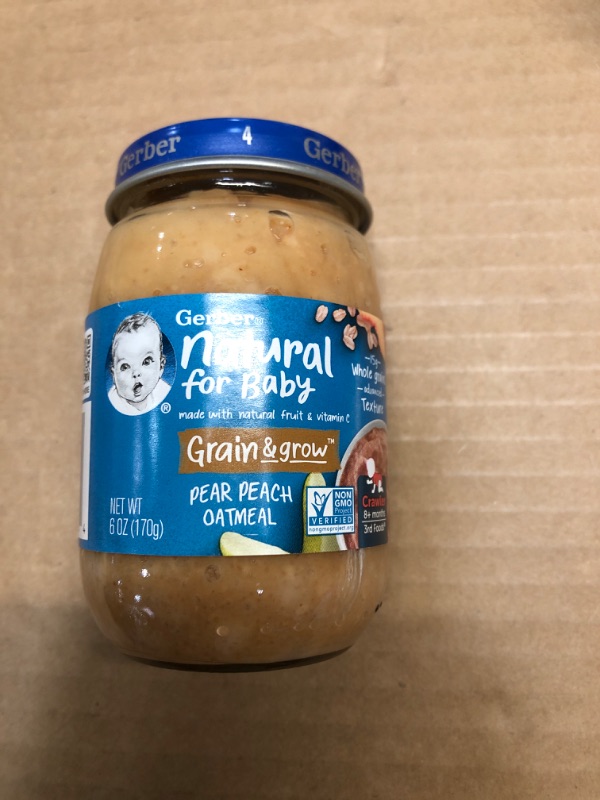 Photo 2 of Best by: 11/30/2022** Gerber 3rd Food Glass Pear Peach Oatmeal Baby Meals - 6oz- 12pk 

