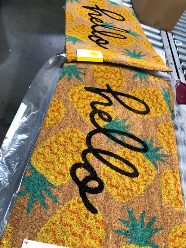 Photo 2 of 2 of - 18x30  'Hello' Pineapple Doormat Natural - Sun Squad™

