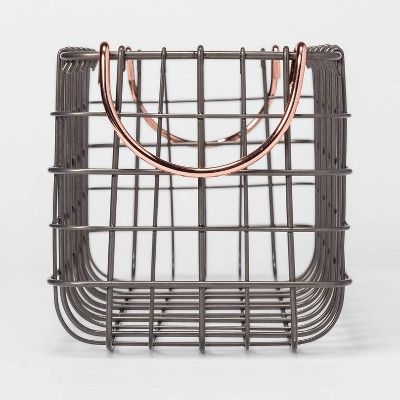 Photo 1 of  2 of- 16"X6"X6" Wire Tank Top Basket with Handle Copper - Threshold™ | Wire baskets