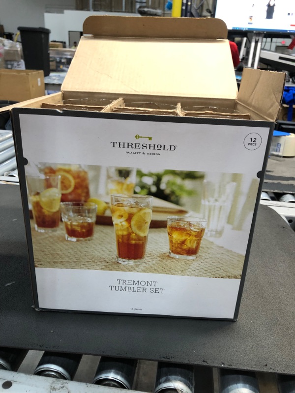 Photo 3 of 12pc Glass Tremont Tall and Short Faceted Tumbler Set - Threshold™

