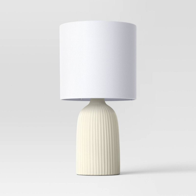 Photo 1 of 2 pk--Fluted Ceramic Mini Table Lamp - Threshold
