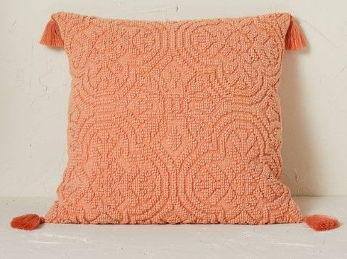 Photo 1 of Arabesque Pattern Textured Square Throw Pillow - Opalhouse™ designed with Jungalow™ YELLOW/GOLD SEE ACTUAL PHOTOS FOR COLOR

