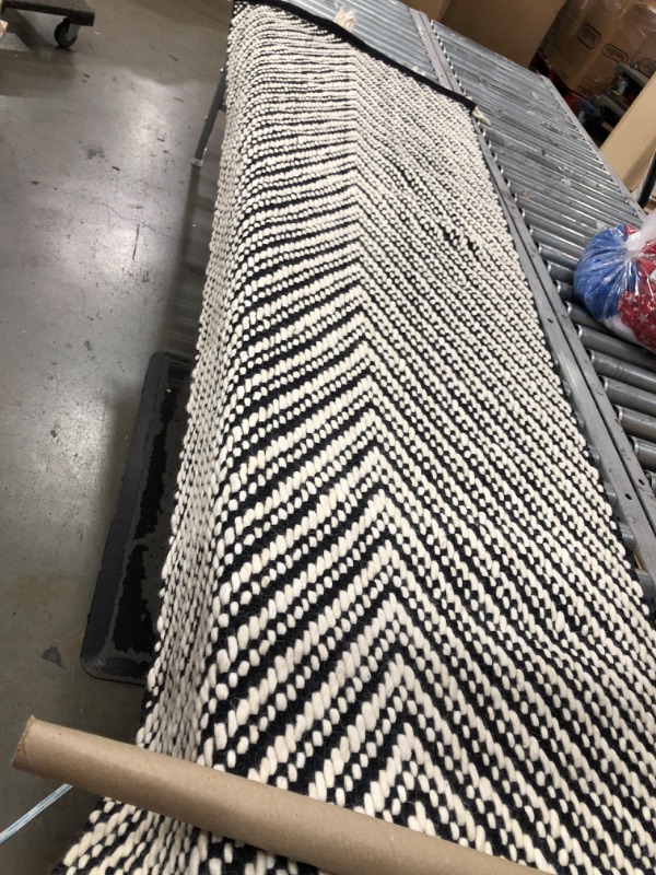 Photo 2 of 2'4x7' Runner Chevron Woven Area Rug Black/White - Project 62
