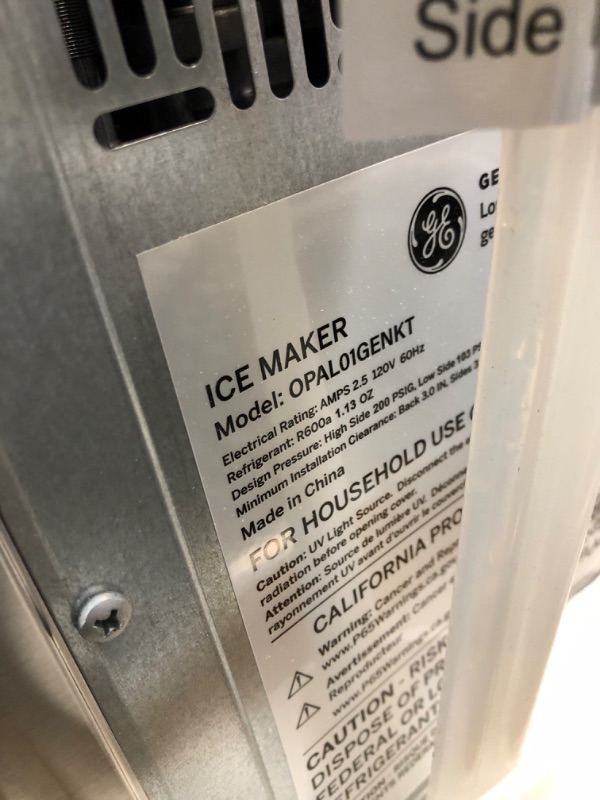 Photo 1 of GE Profile Opal | Countertop Nugget Ice Maker with Side Tank | Portable Ice Machine Makes up to 24 Lbs. of Ice per Day | Stainless Steel Finish
