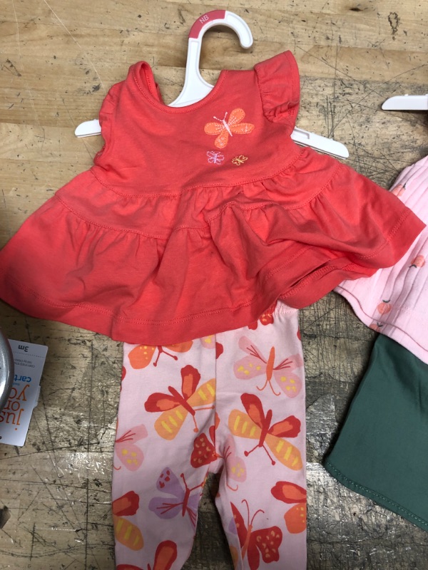 Photo 1 of 2 Pack Kids Clothing Bundle (Butterfly Shirt: NB, Pink Peach Shirt: 6M)