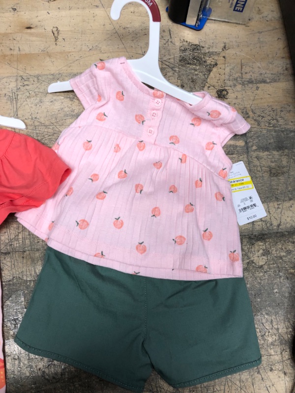 Photo 2 of 2 Pack Kids Clothing Bundle (Butterfly Shirt: NB, Pink Peach Shirt: 6M)