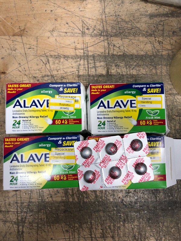 Photo 2 of  4 Packl Allergy Alave Fresh Mint  48 Tablets 