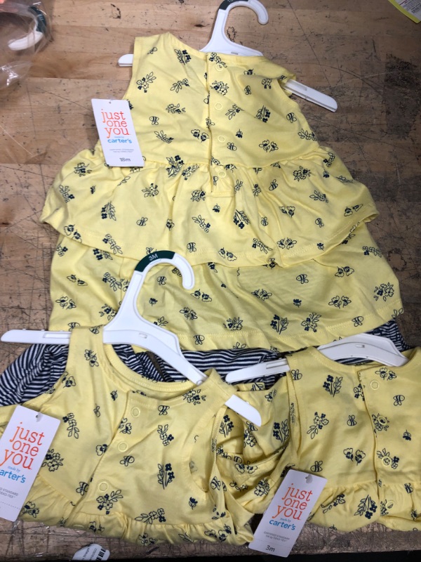 Photo 2 of 3 Pack Baby Girls' Floral Bee Sunsuit - Just One You® Made by Carter's (Size 3M and 18M)
