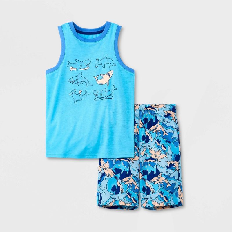 Photo 1 of 2 Pack Boys' 2pc Shark Pajama Set - Cat & Jack™ Size Large.