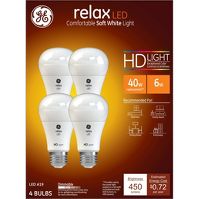 Photo 1 of GE 4pk 5.5W 40W Equivalent Relax LED HD Light Bulbs Soft White

