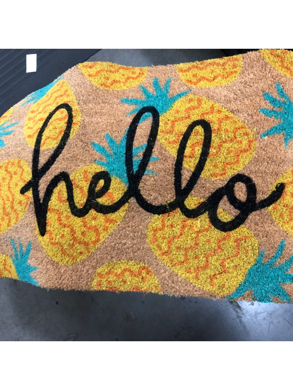 Photo 2 of 16x26 Hello Pineapples Doormat Yellow - Sun Squad