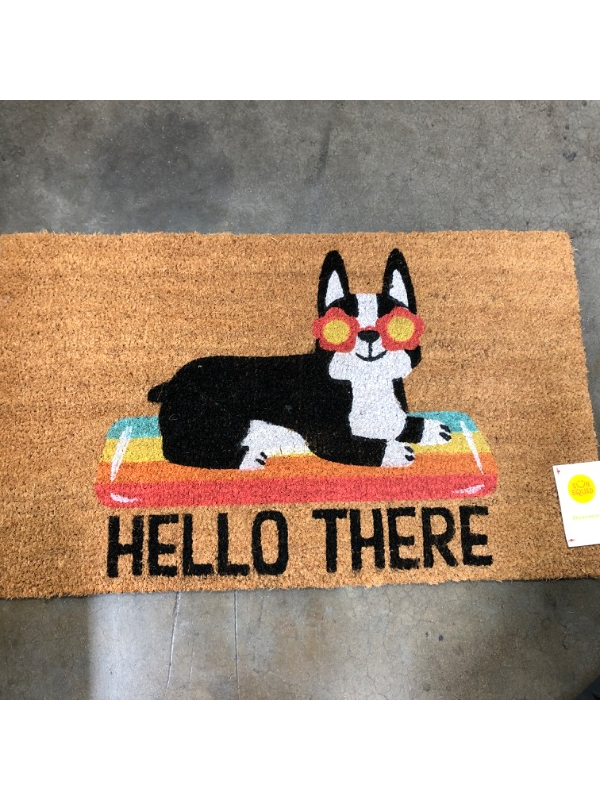 Photo 2 of 16x26 Hello Summer Dog Doormat Natural - Threshold