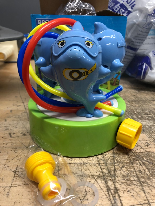 Photo 1 of BROADREAM Sprinkler for Kids, Outdoor Water Toys for Toddlers Ages 3+ Boys Girls Summer Backyard Garden Splash Play Shark Sprinkler with Wiggle Tubes Sprays Up to 10ft High and 16ft Wide
