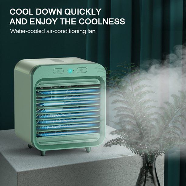 Photo 2 of USB Rechargeable Water-cooled Air Conditioner Desktop Cooling Fan Portable Air Cooler For Home Outdoor Travel
