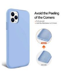 Photo 1 of  Liquid Silicone Case For iPhone 11 Pro, Soft Touch Blue Love Series