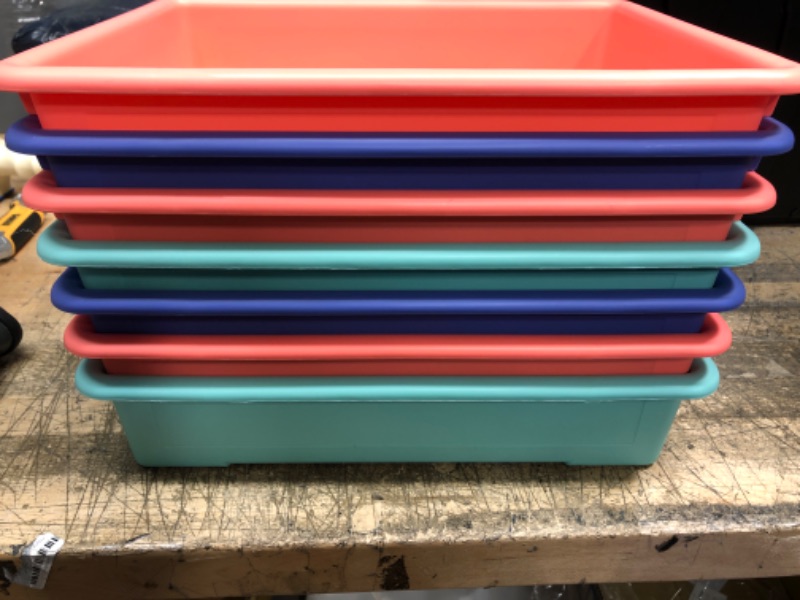 Photo 1 of Paper Tray's (7 Count) -- Teal, Purple, and Pink, (2) Teal, (3) Pink, (2) Purple 