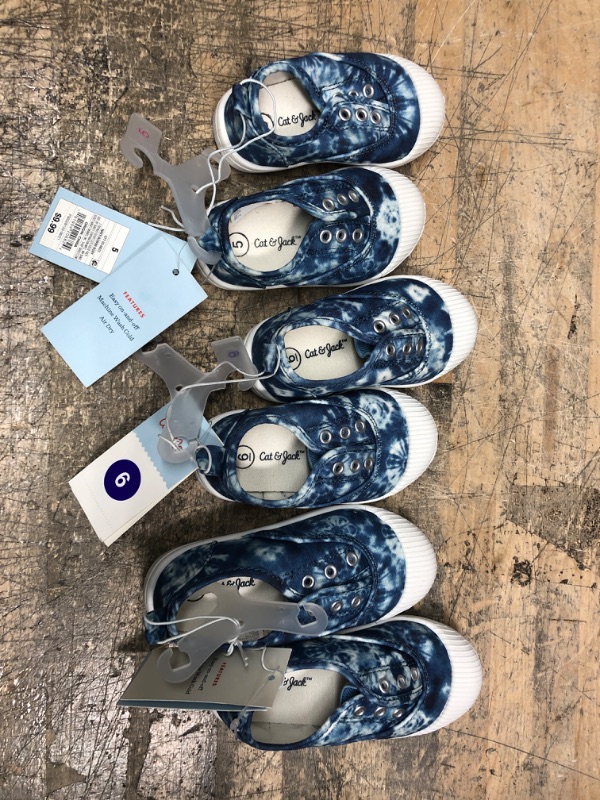 Photo 2 of 3 Pairs of Toddler Rory Tie-Dye Slip-on Sneakers - Cat & Jack™ Navy / (Size 5) (Size 6) (Size 6)
