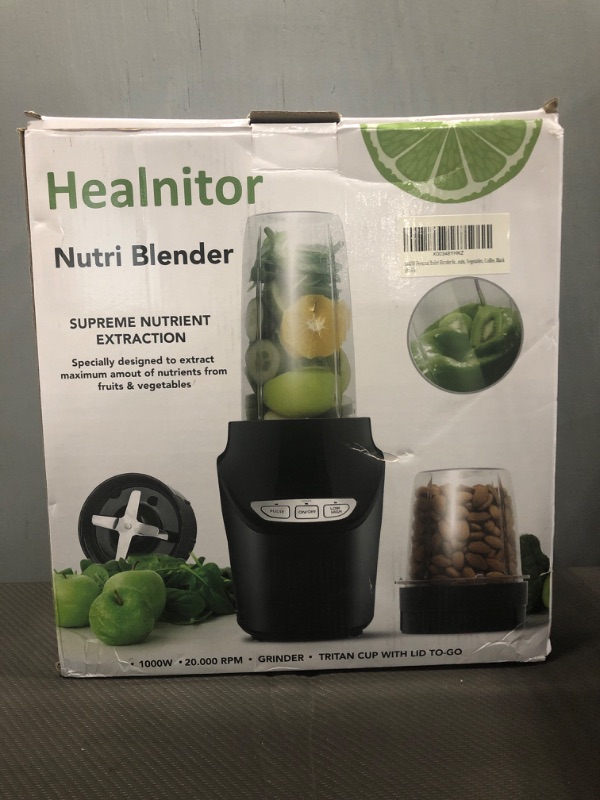 Photo 4 of 1000W Personal Bullet Blender for Shake and Smoothie, Healnitor Nutri Large Size Mixer with Blending and Grinding Blades for Kitchen, Tritan 32+15 Oz Travel Bottle 
