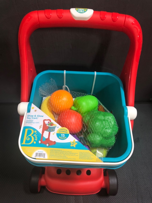 Photo 3 of B. Play - Shopping Cart & Play Food - Shop & Glow Toy Cart
