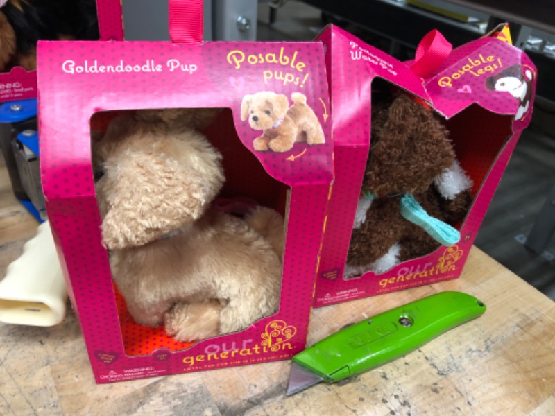 Photo 1 of 2 PACK BUNDLE OF POSABLE PUPS 
GOLDNDOODLE / PORTUGUESE WATER PUP