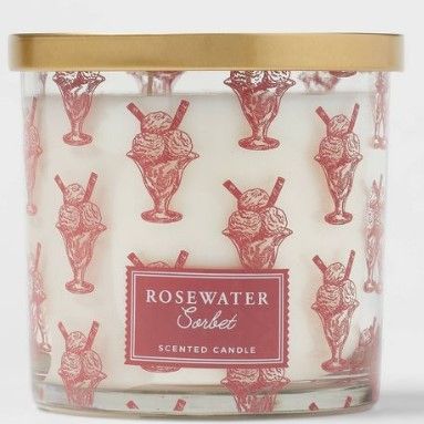 Photo 1 of 2 pack - 14oz Lidded Glass Candle Rosewater Sorbet - Threshold™

