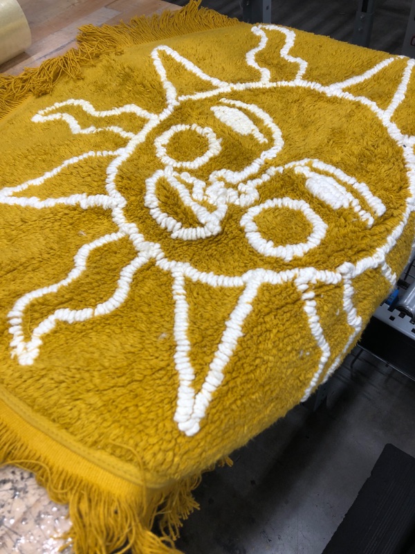 Photo 1 of 25" Round Tufted Sun Fringe Cotton Bath Rug Yellow - Opalhouse™ Designed with Jungalow™

