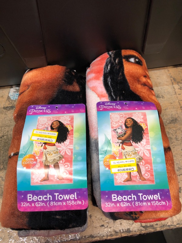 Photo 2 of 2 PACK** Moana Coral Flowers Beach Towel