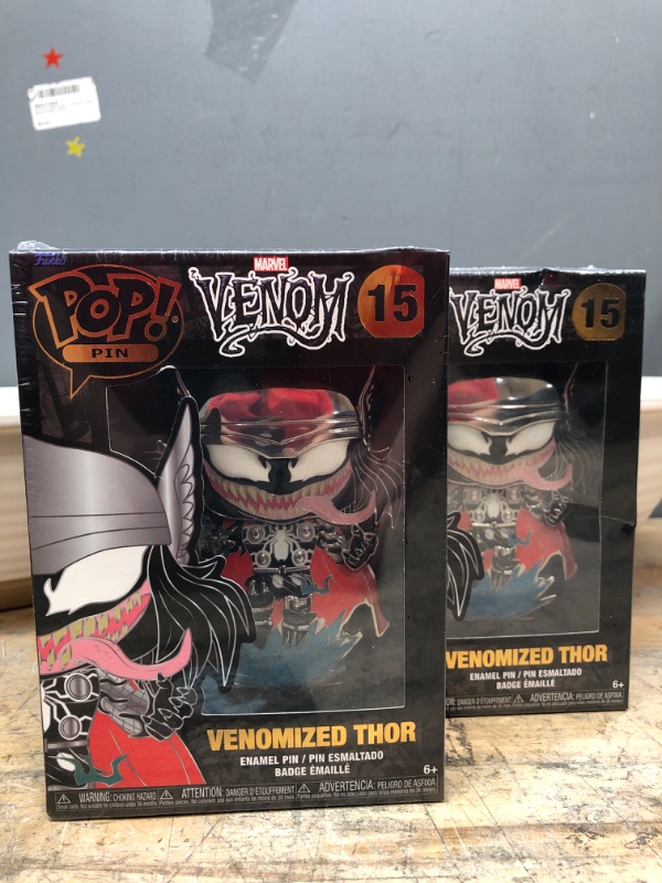 Photo 2 of 2 PACK Funko Pop! Sized Pin Marvel: Venom Thor
