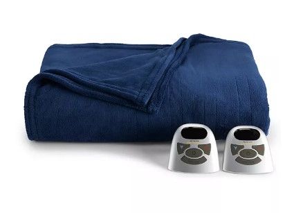 Photo 1 of Biddeford Electric Heated Microplush Blanket Navy King 