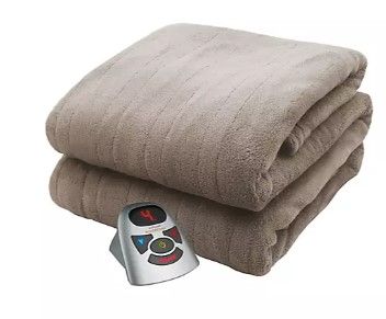 Photo 1 of Biddeford Electric Heated Microplush Blanket Queen Grey 